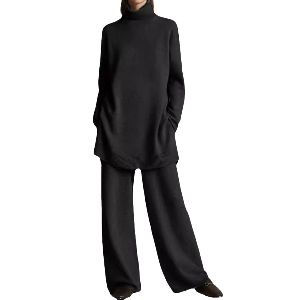 High-Neck Loose Casual Two-Piece Set