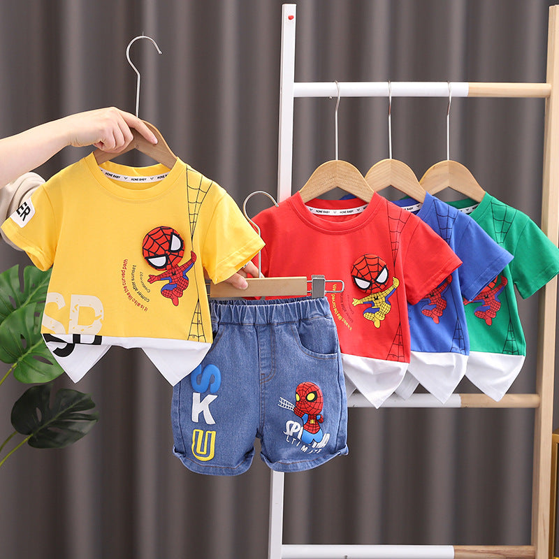 Children's Cartoon Print Cotton Outfit Set