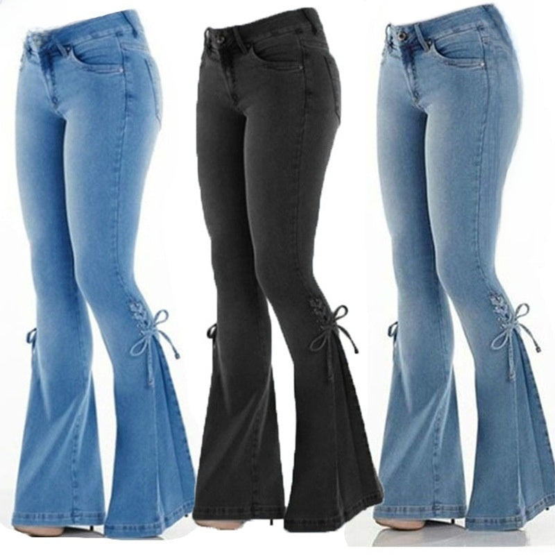 Stretch Flared Denim Jeans