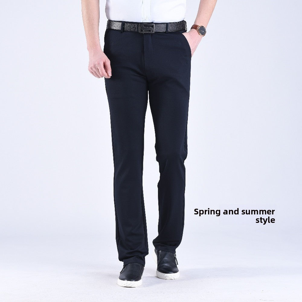 Men's straight-leg suit trousers