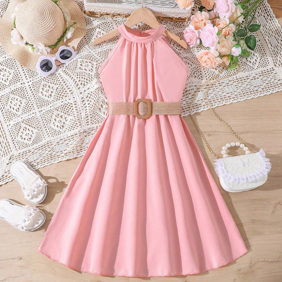Girls' Sleeveless A-Line Dress