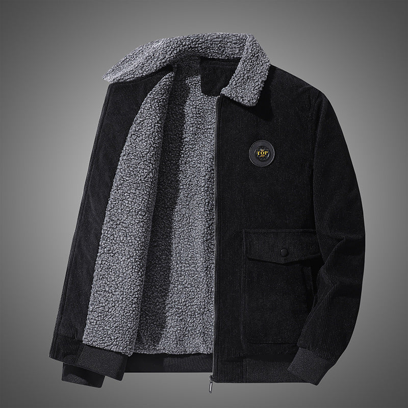 Men's Corduroy Fleece Lined Winter Jacket