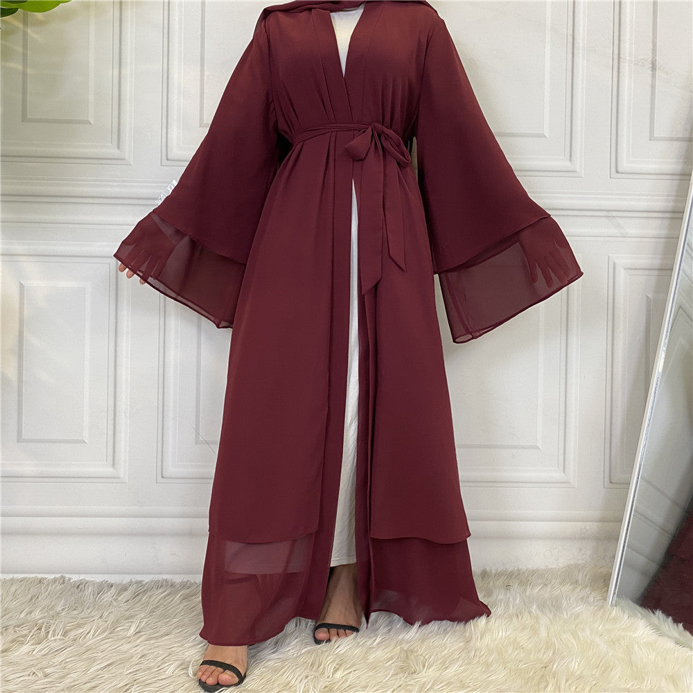 Solid-colored robe dress