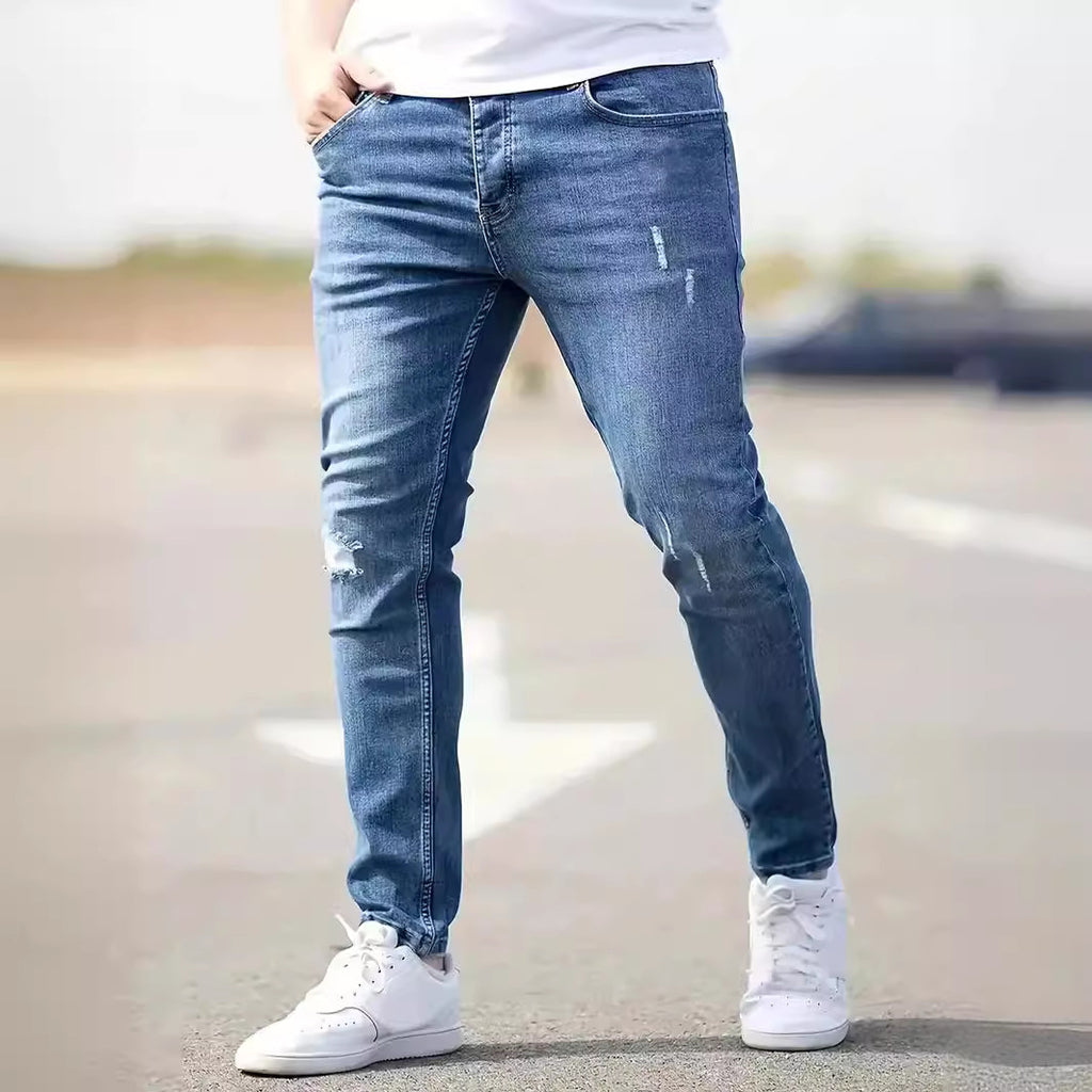 Men's stretchable ankle-length jeans