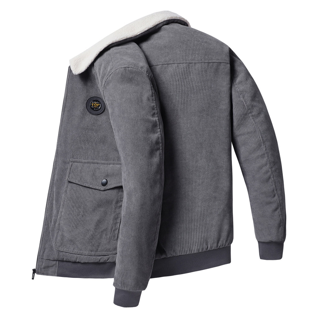 Men's Corduroy Fleece Lined Winter Jacket