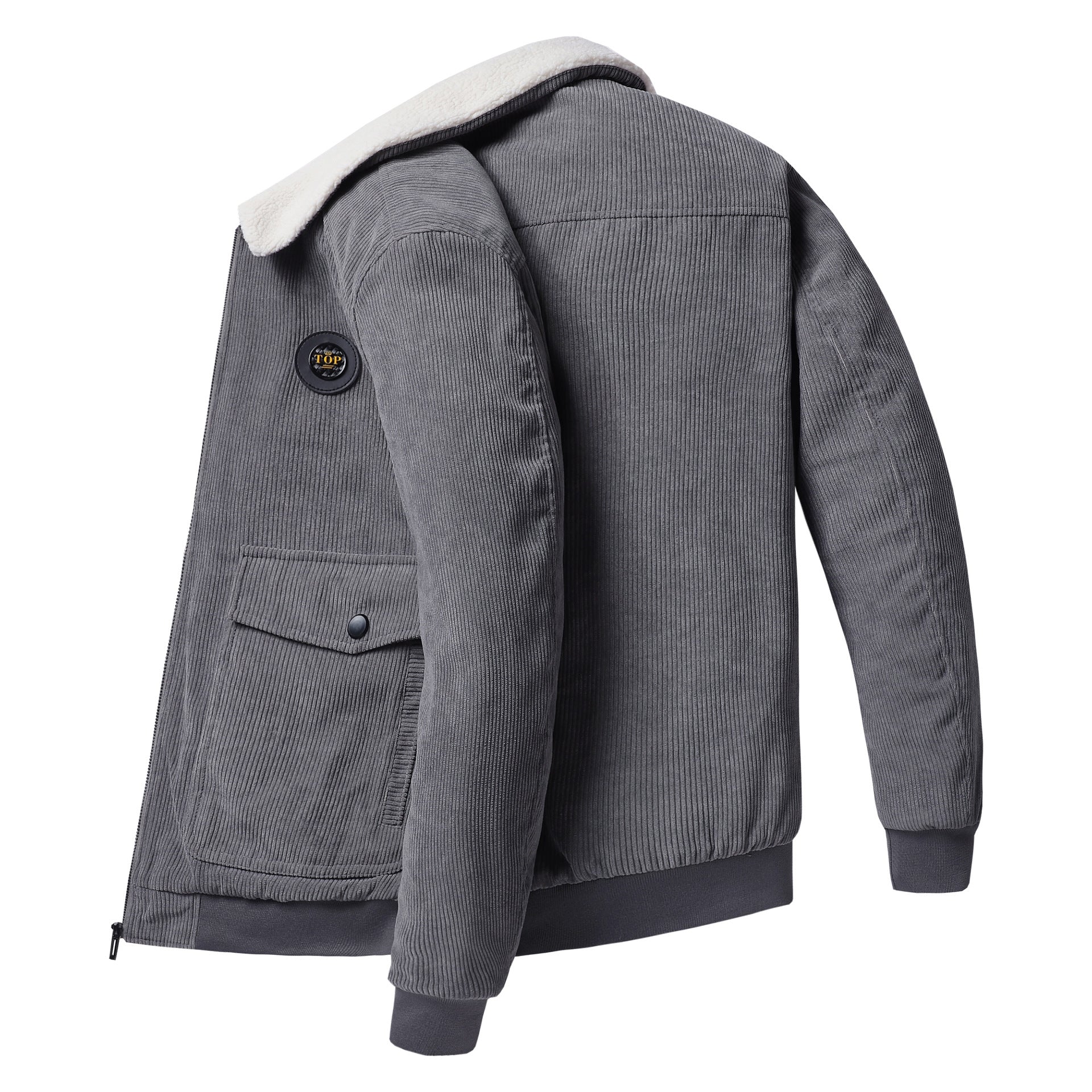Men's Corduroy Fleece Lined Winter Jacket