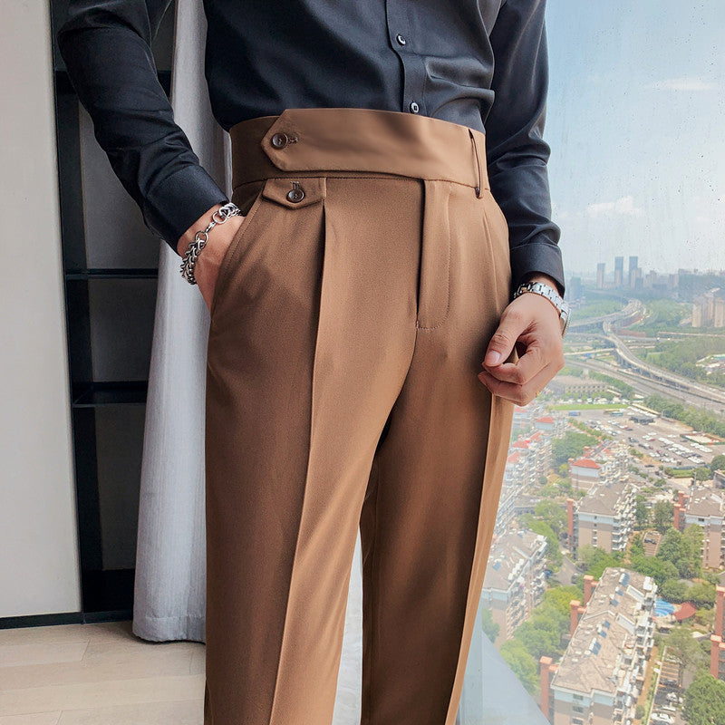 Men's Straight Fit Cropped Trousers