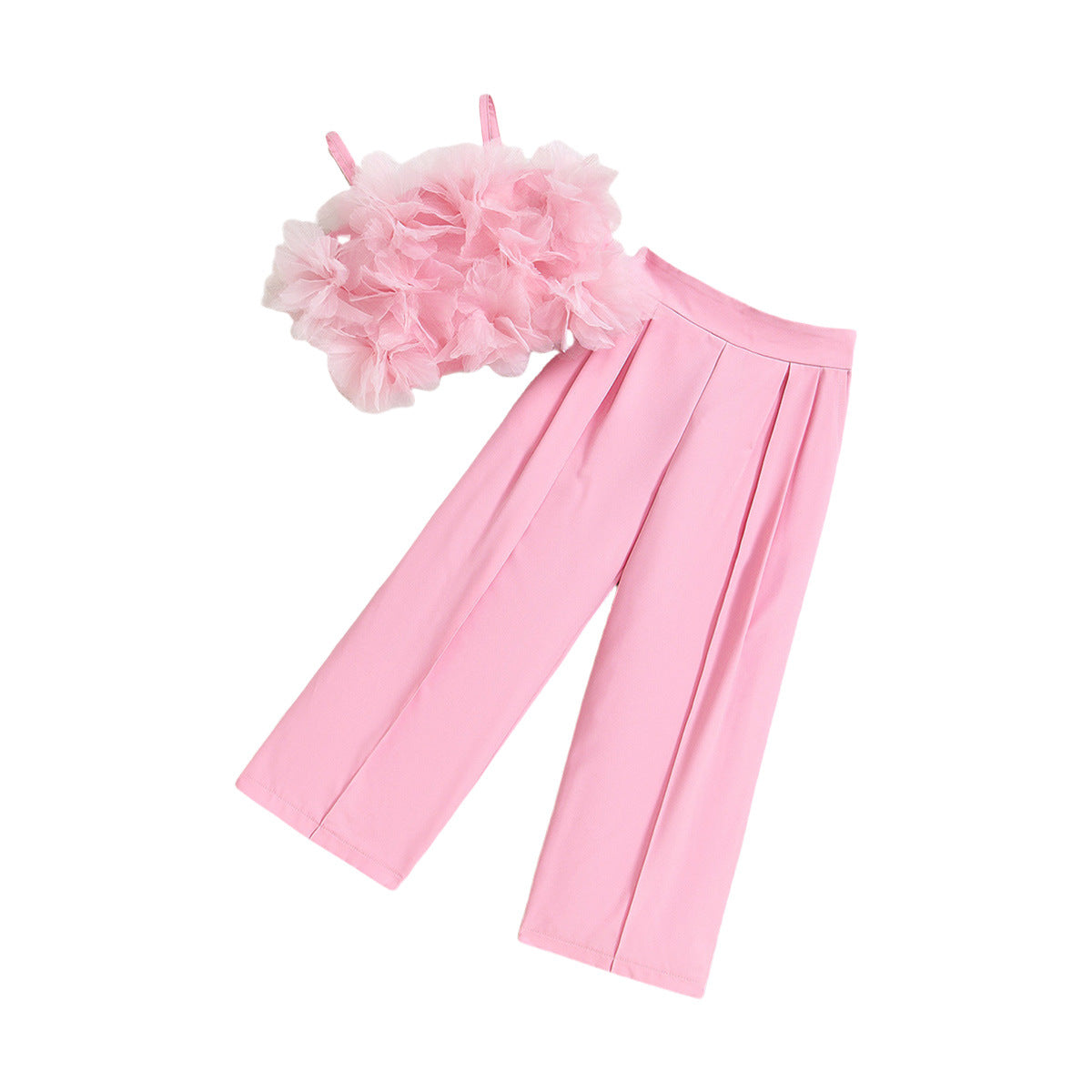Girls' Floral Mesh Vest and Pants