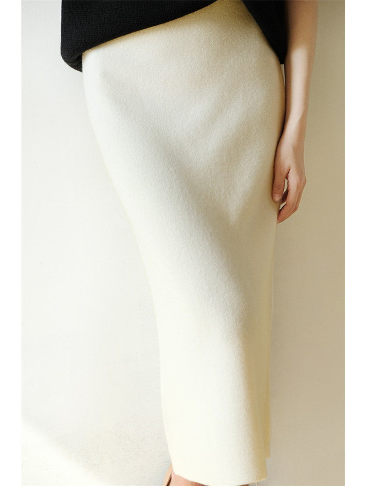 Women's Pure Wool Knit Pencil Skirt