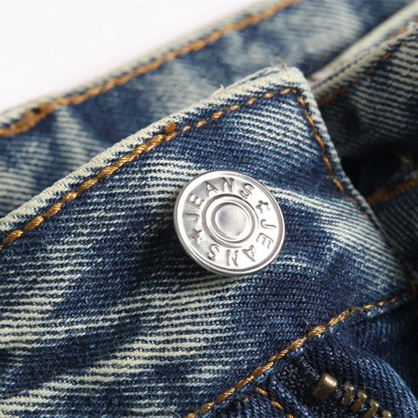 Letter-stitched denim jeans
