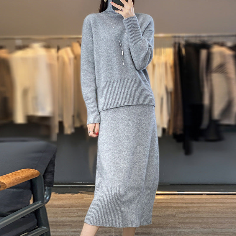 Womens Knitted Suit - Top and Skirt