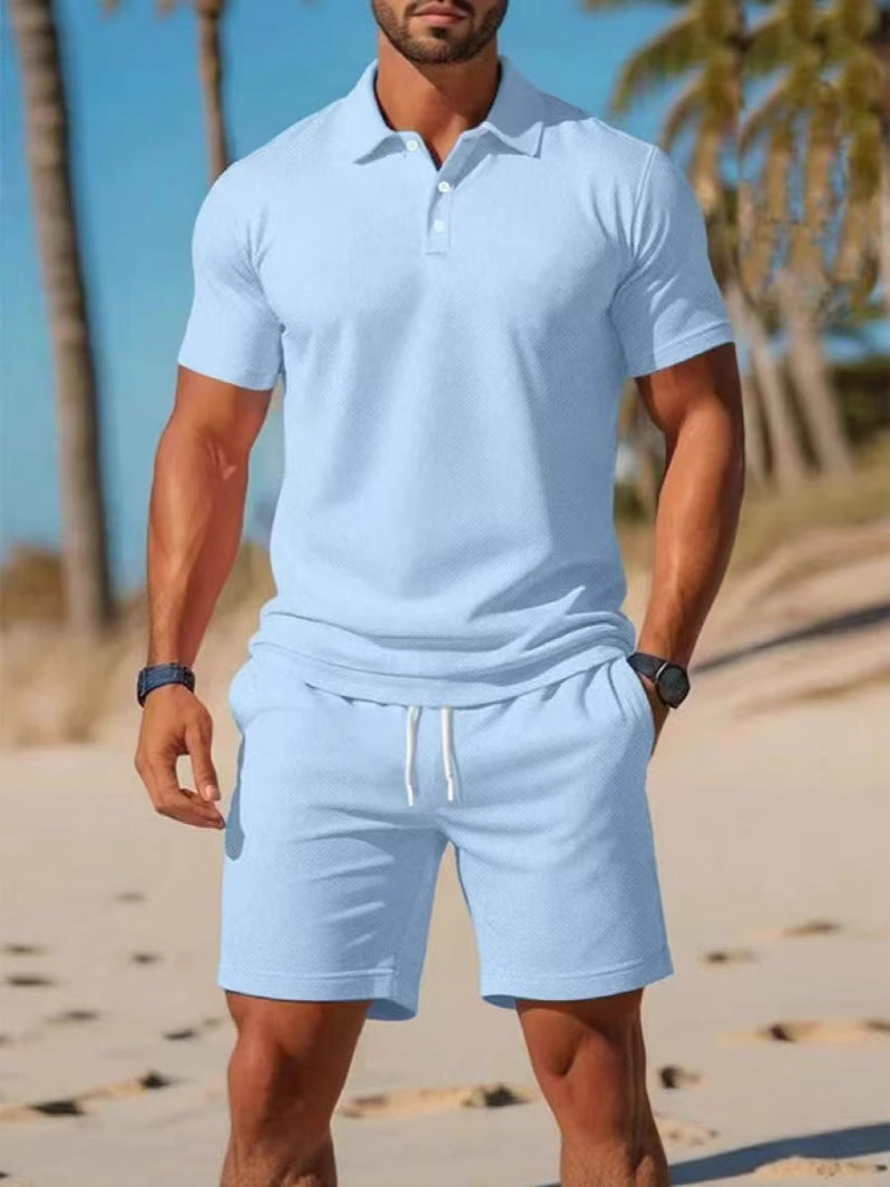 Men's Slim Fit Polo Shirt and Shorts Set