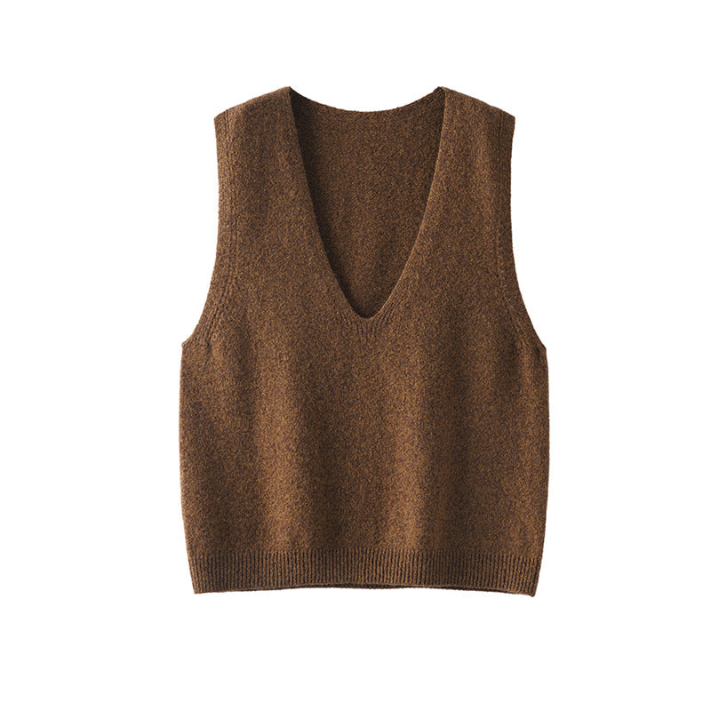Women Seamless Wool Vest Pullover