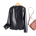 Women's Sheepskin Leather Jacket Slim Fit Short Coat