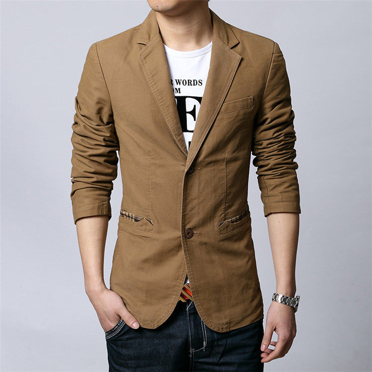 Slim Fit Cotton Suit Jacket