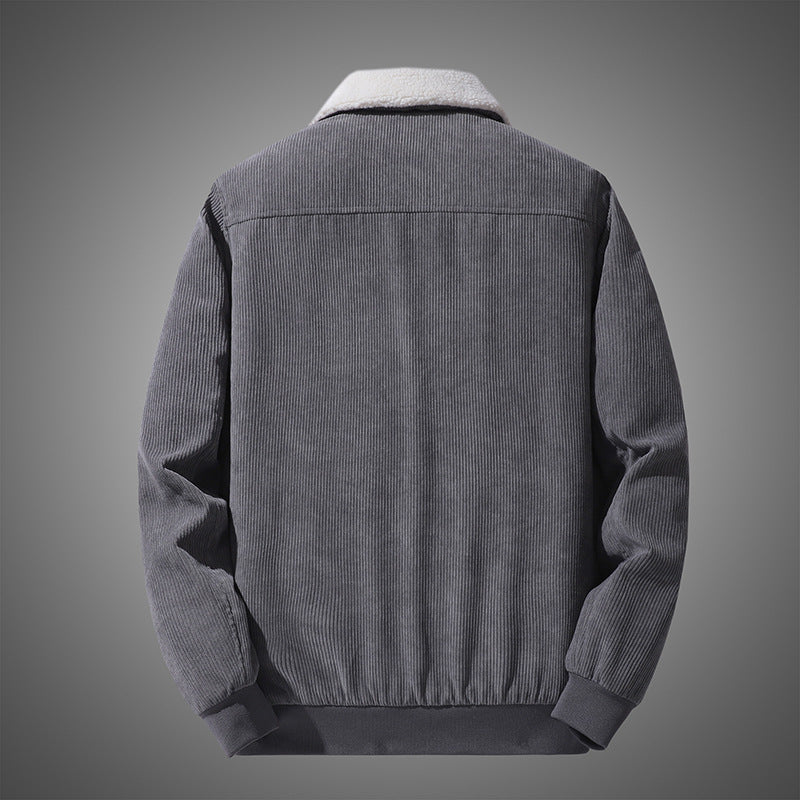 Men's Corduroy Fleece Lined Winter Jacket