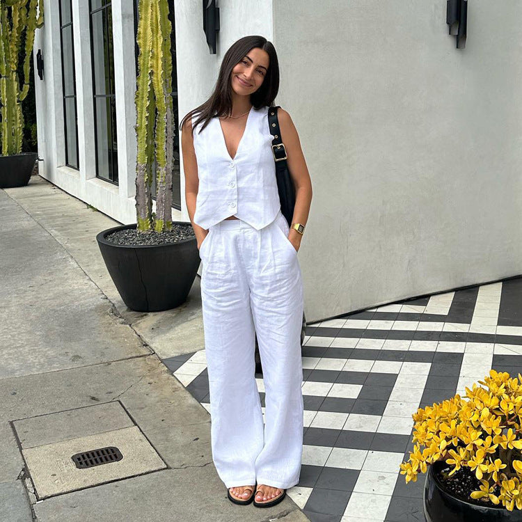 Women's Sleeveless Vest and Trousers
