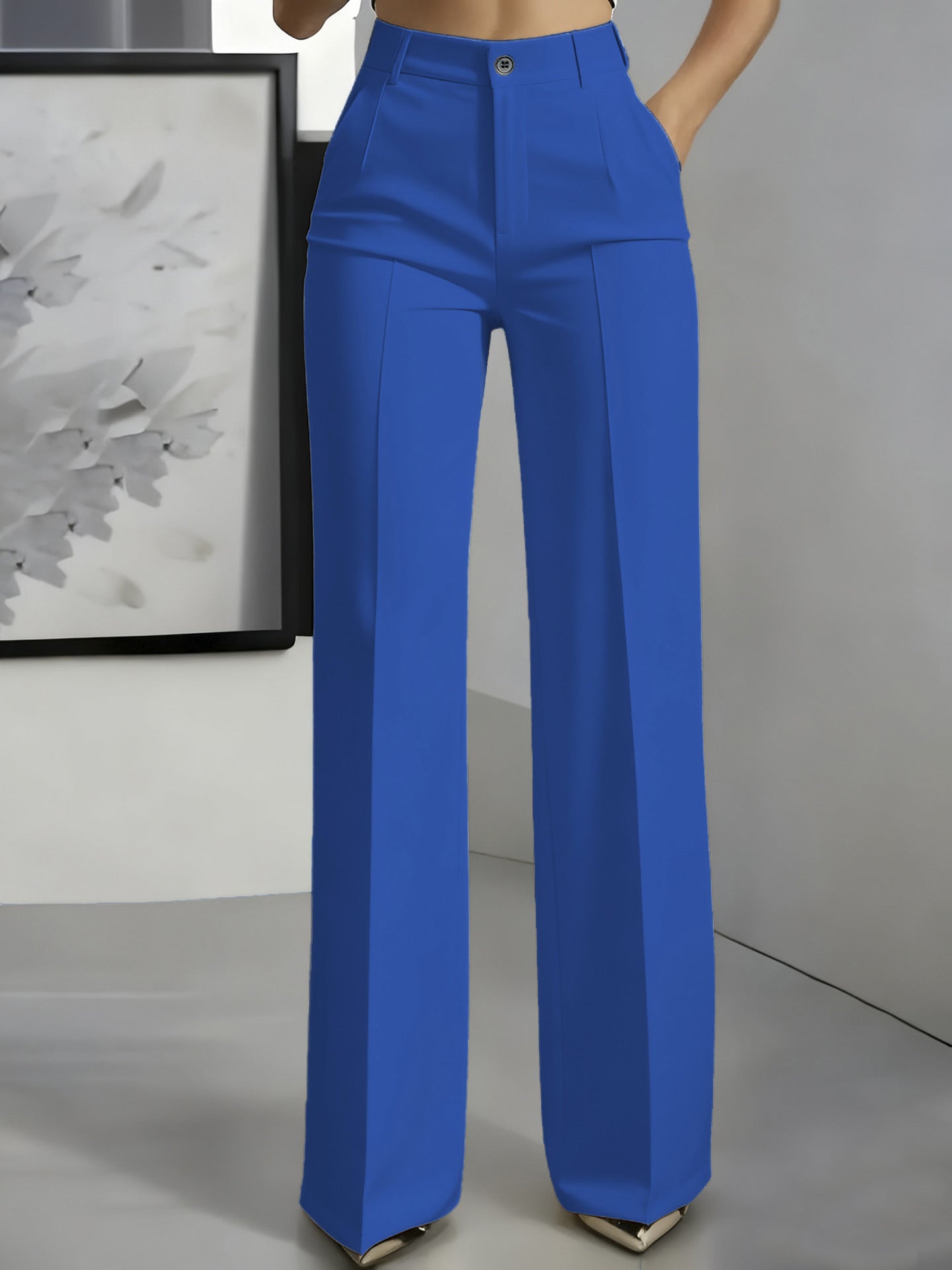 Women's High Waist Straight Leg Trousers