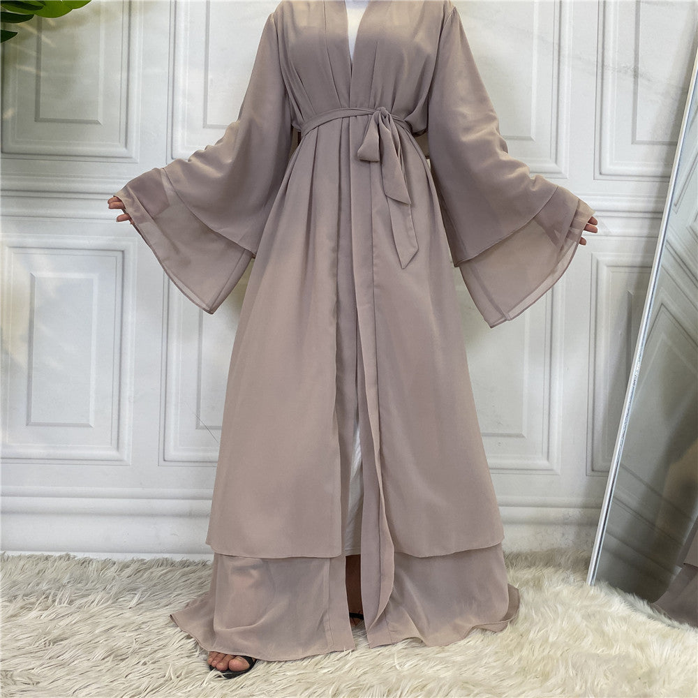 Solid-colored robe dress