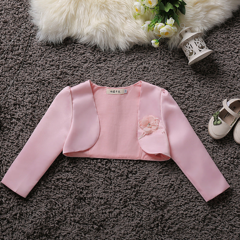 Girls' Princess Dress Cloak Long Sleeve Flower Girl Outerwear