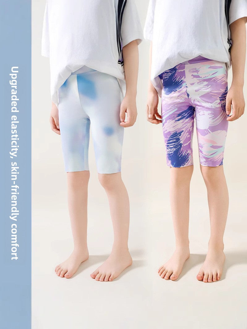Girls' Ice Silk Yoga Leggings