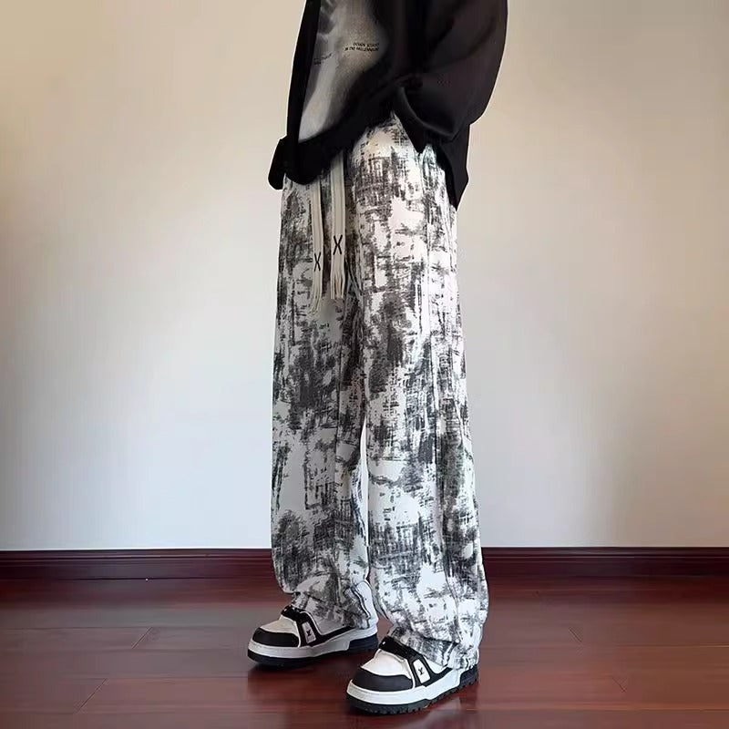 Men's Tie-Dye Wide-Leg Casual Trousers