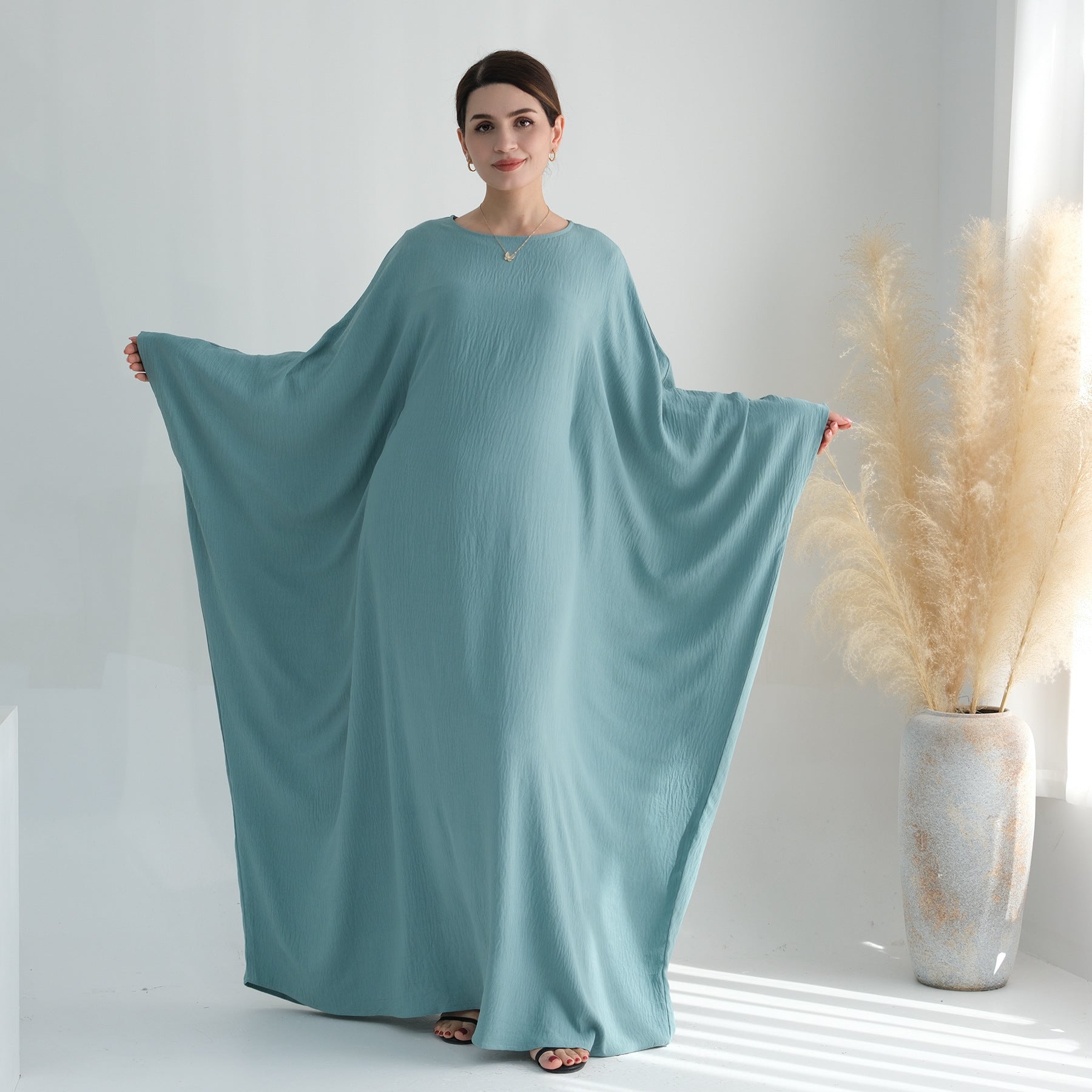 Women's Bat Sleeve Party Dress with Belt