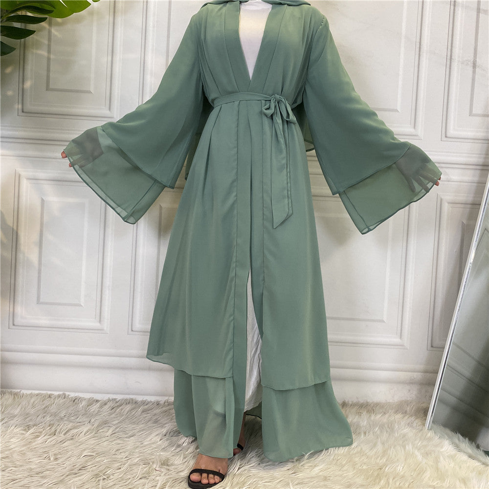 Solid-colored robe dress