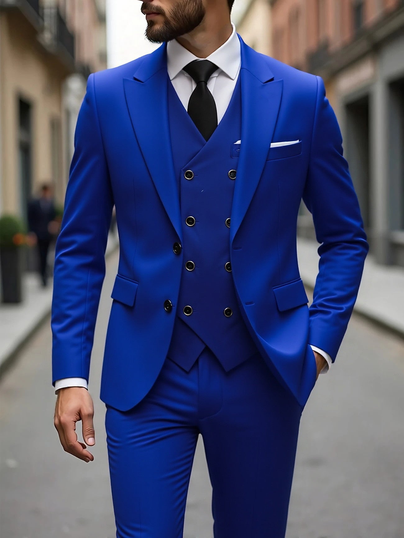 Men's Formal Suit Three-Piece Set
