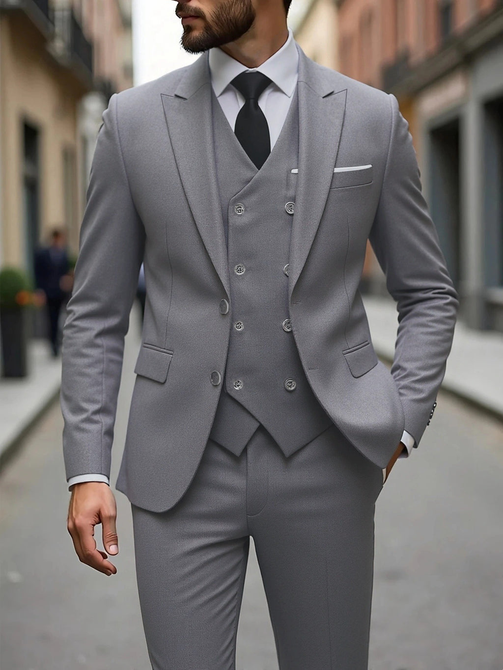 Men's Formal Suit Three-Piece Set