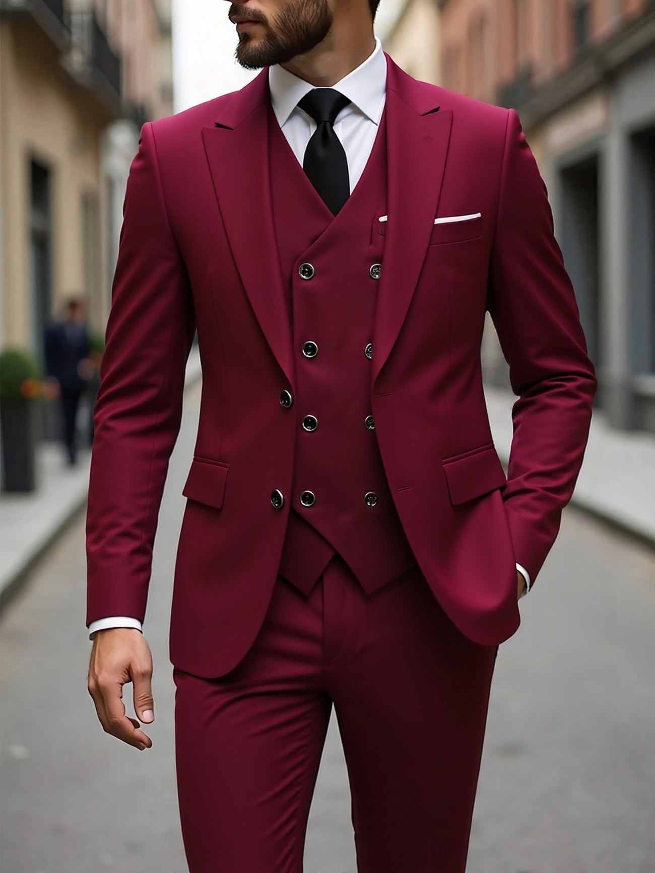 Men's Formal Suit Three-Piece Set