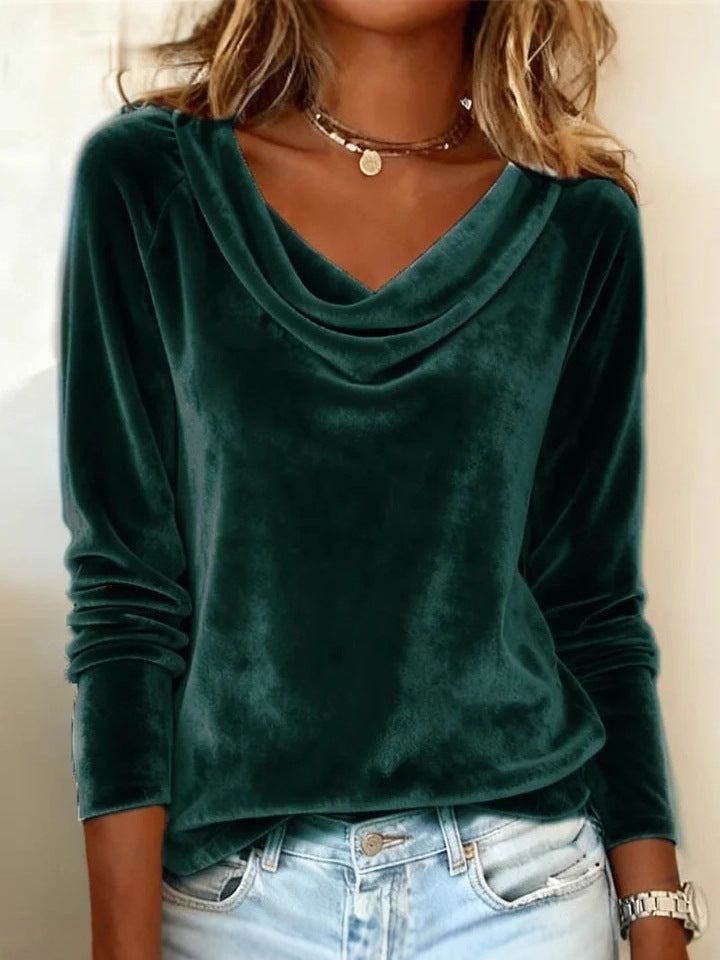 Women's Velvet Swing Neck T-Shirt