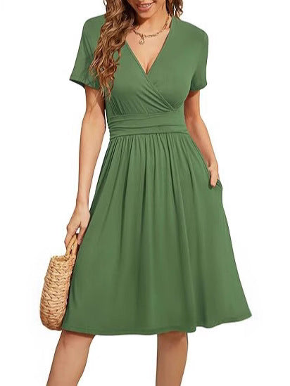 V-Neck Floral Party Dress
