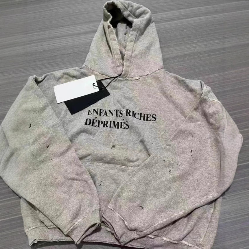 Slogan Print Hooded Sweatshirt