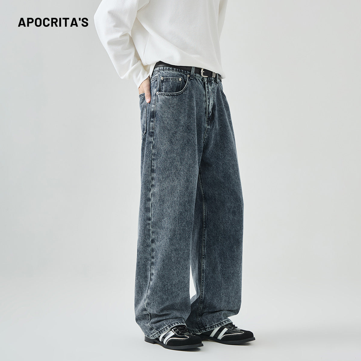 Loose Straight Long Jeans