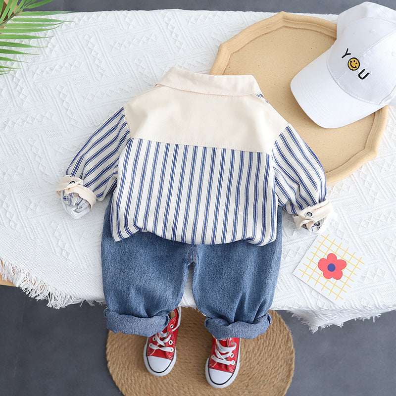 Children's Striped Cotton Suit Set