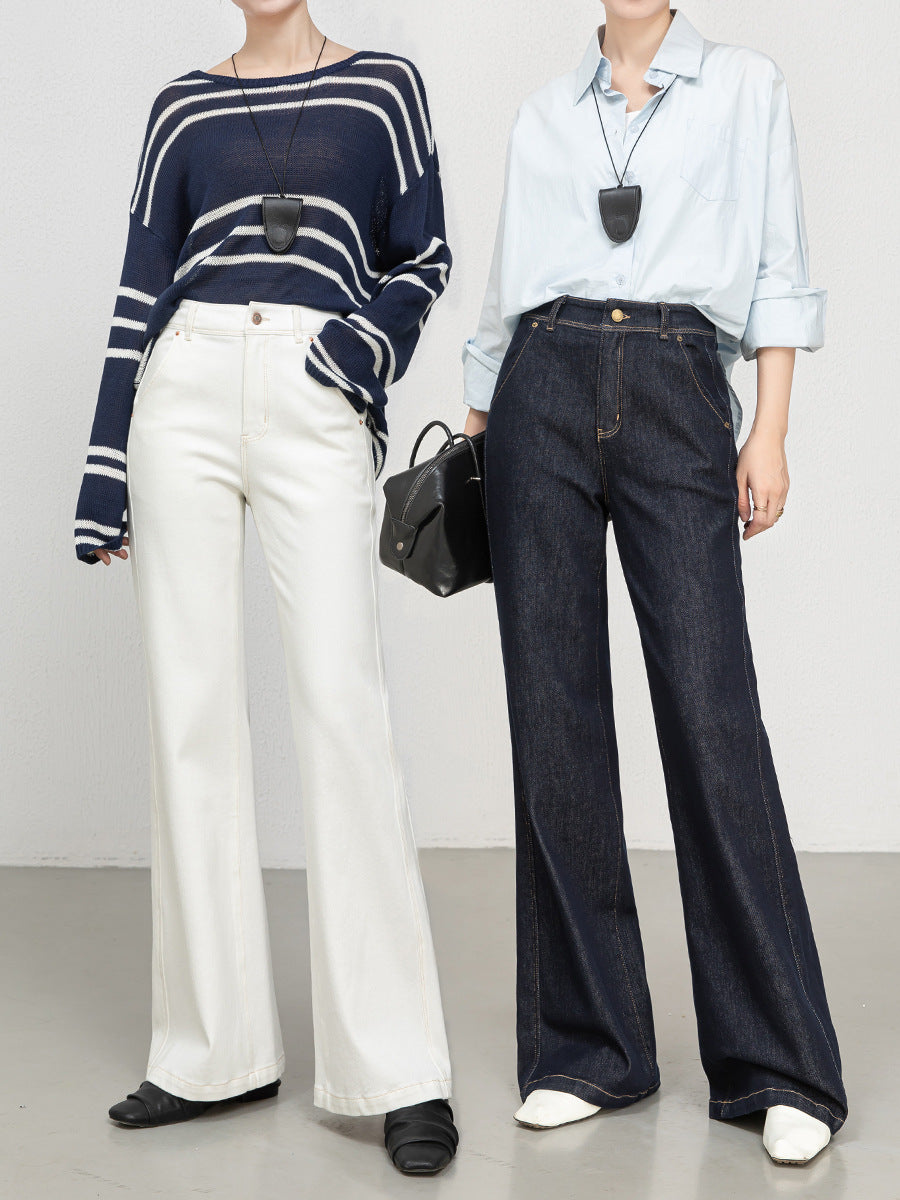 High-Waisted Flared Stretch Denim Jeans for Women