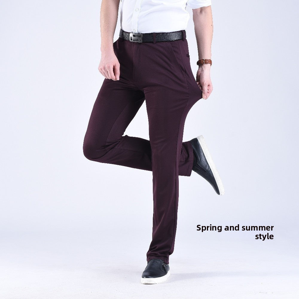 Men's straight-leg suit trousers