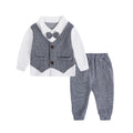 Boys' Formal Two-Piece Suit Cotton Shirt and Vest Set