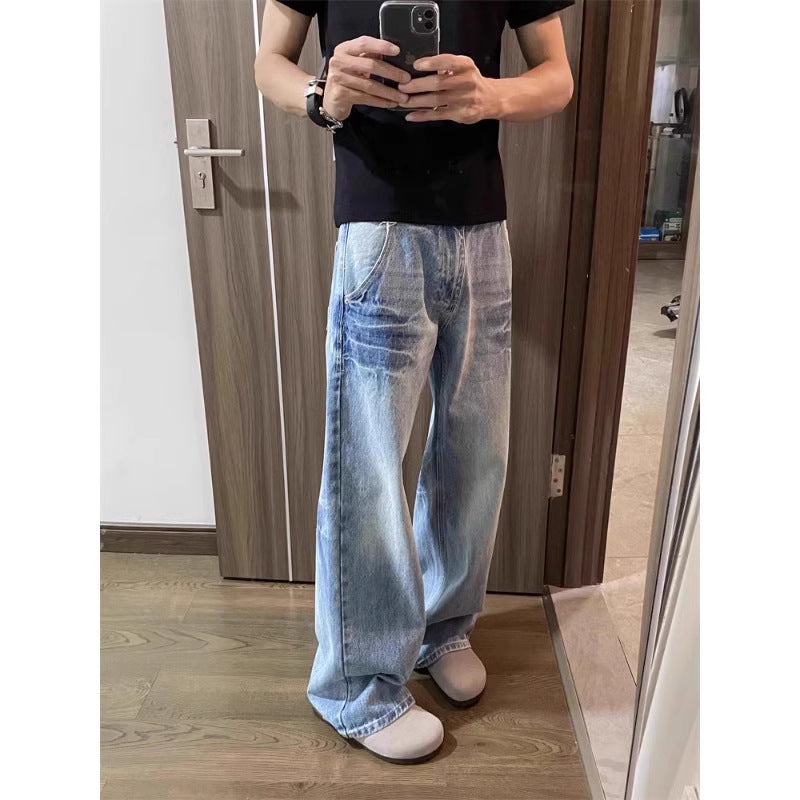 Straight-leg loose wide-leg jeans