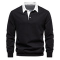 Men's Polo T-Shirt Long-Sleeved Polo Collar Sweatshirt Trendy European Size Men's Casual Versatile Sweatshirt