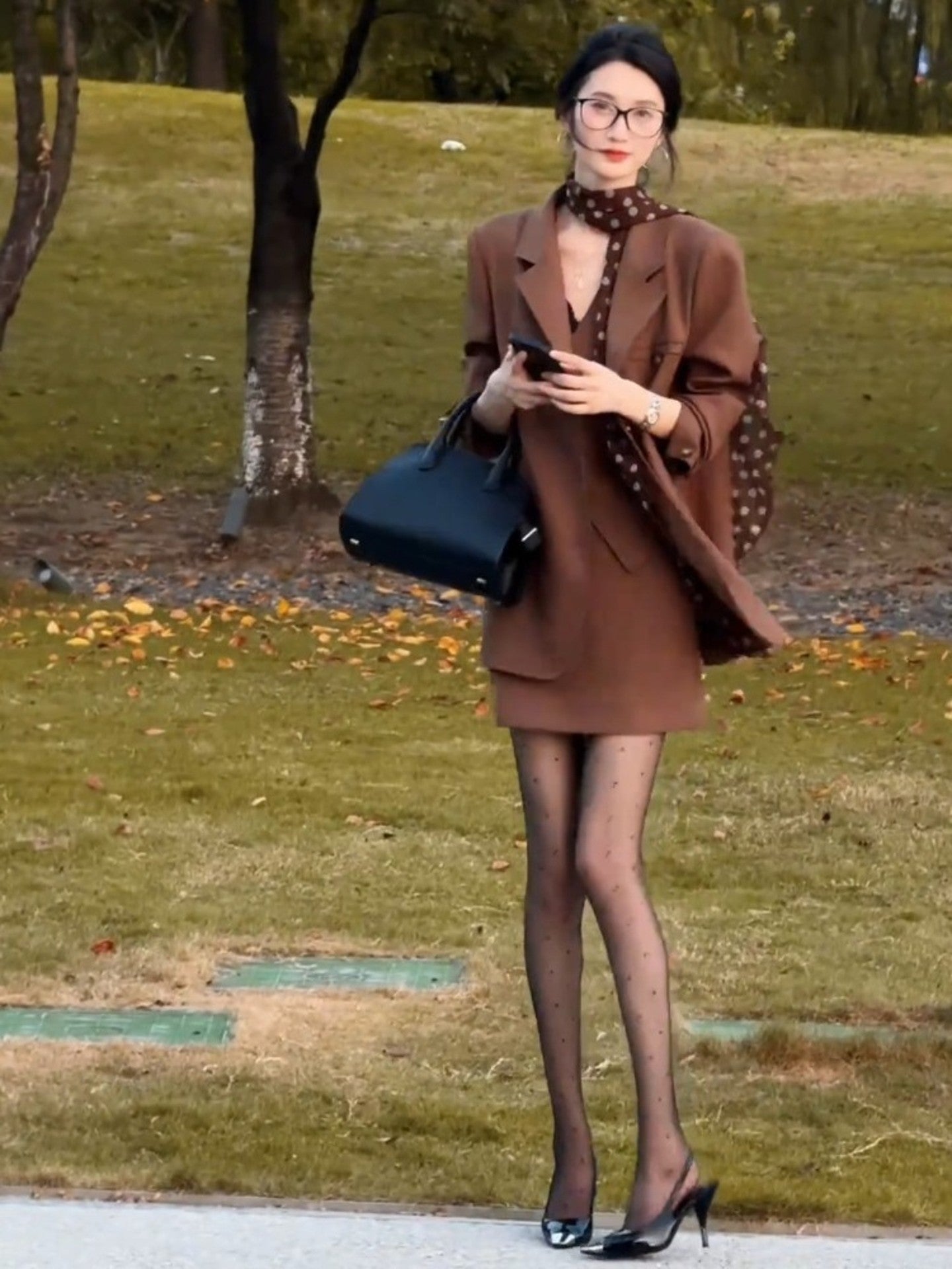 Retro Vest Skirt Suit - Three-Piece Suit Skirt Set