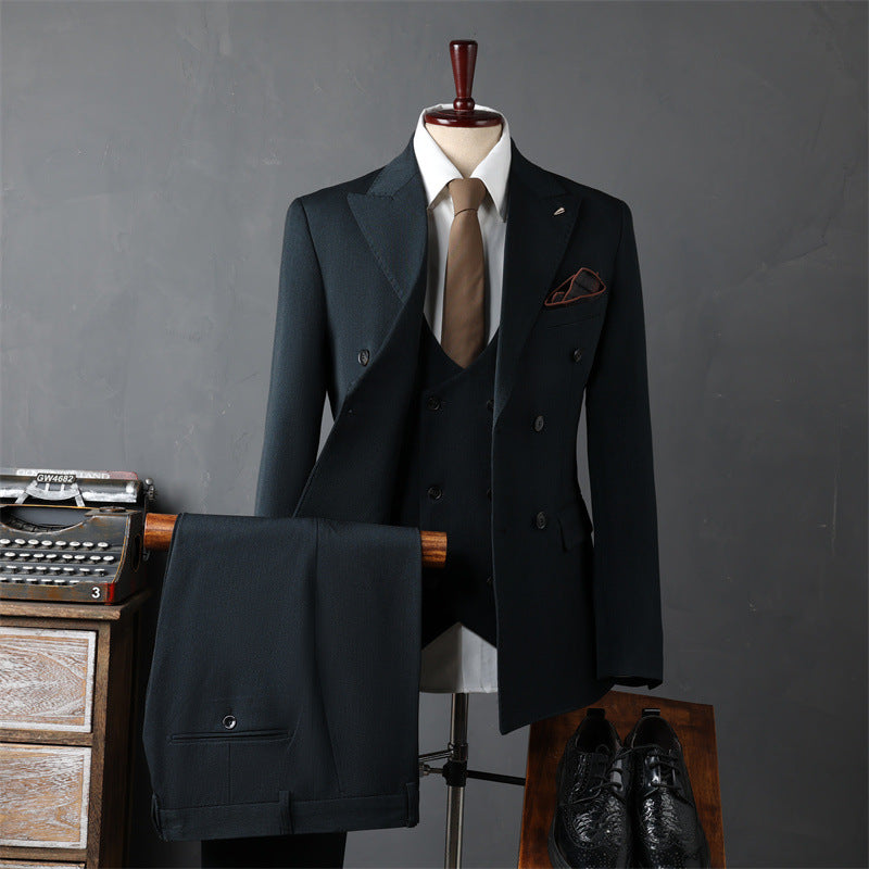 Slim-fit Double-breasted Business Suit