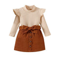Two-piece set top and skirt