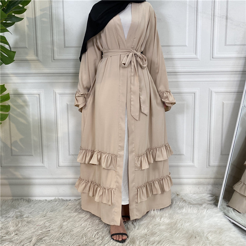 Puff sleeve buttoned cardigan robe