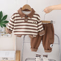 Children's Striped Bear Cotton Two-Piece Set