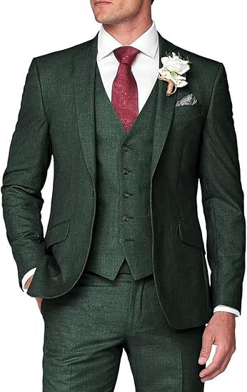 Men's Three-Piece Slim Fit Suit for Business and Wedding