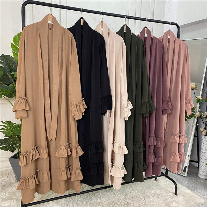 Puff sleeve buttoned cardigan robe