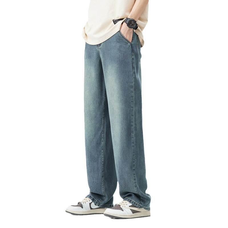 Tencel stretch, thin straight-leg jeans