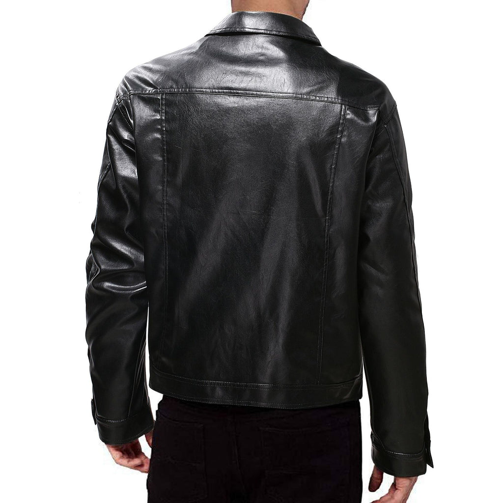 Men's single-button leather jacket